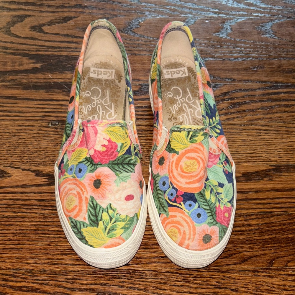 Keds x Rifle Paper Co. Juliet Slip-on Triple Decker Sneakers, Size 6.5